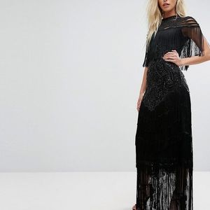 A Star Is Born Black Cape Detail Maxi Dress ASOS